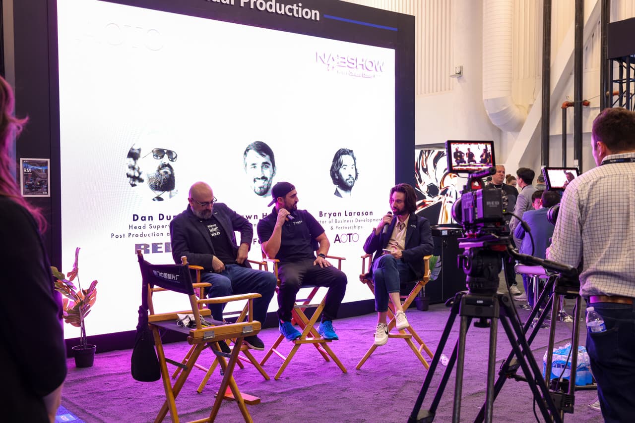 Virtual production panel on stage at NAB Show